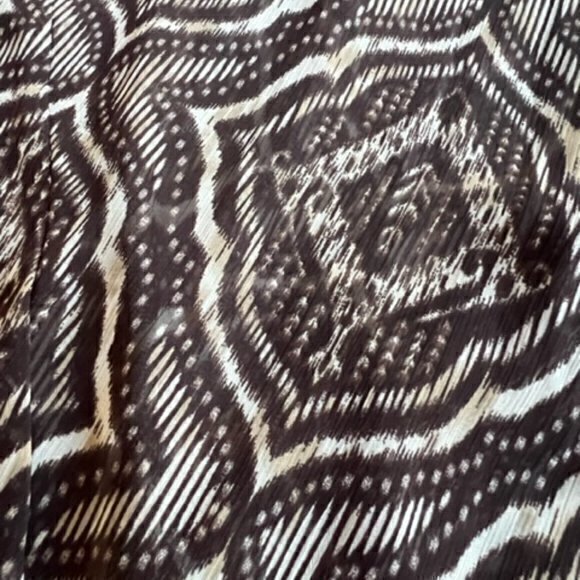 Lane Bryant Womens Black Brown White Sheer Sleeveless Blouse‎ Size 16 Ruffled - Picture 12 of 12